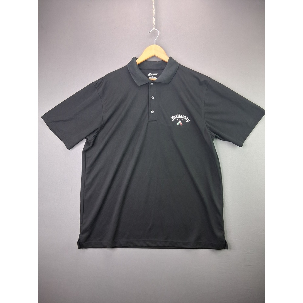 Paragon Golf Polo Shirt Italiaway Hardcore Italians XL Black Short Sleeve Mens